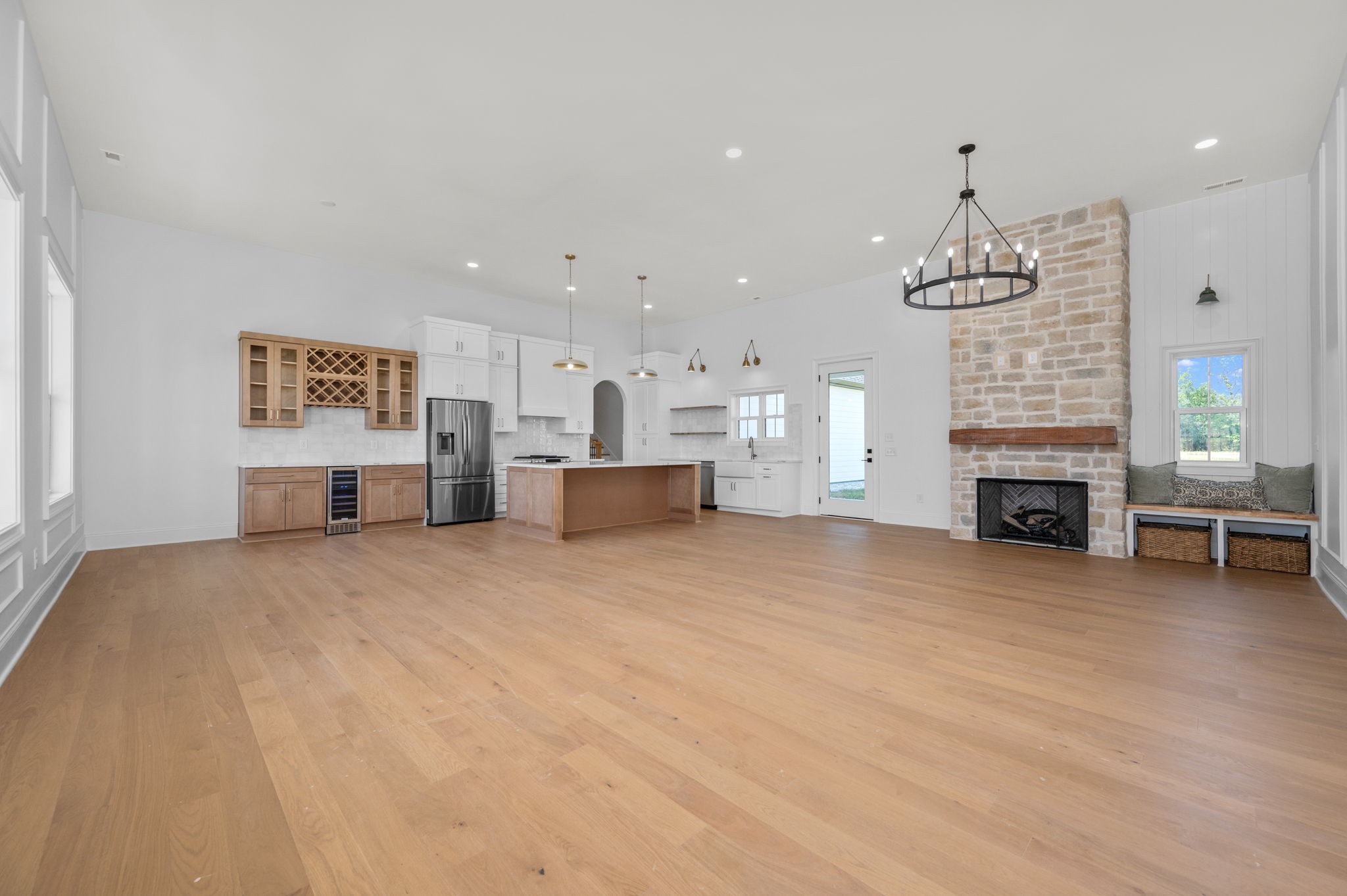 7838 Woodfin Road Christiana, TN 37037 - Photo 4 of 57 a view of a kitchen with furniture and a fireplace