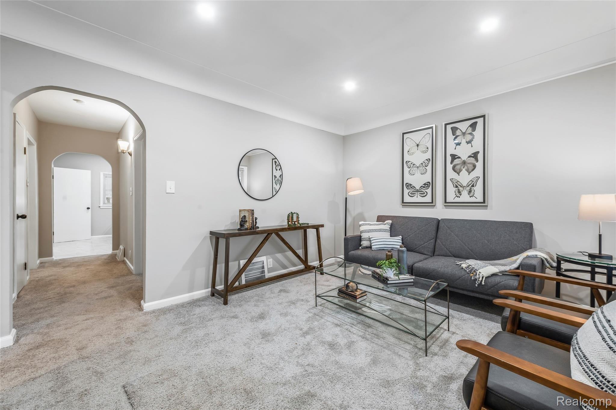 Large living room and hallway