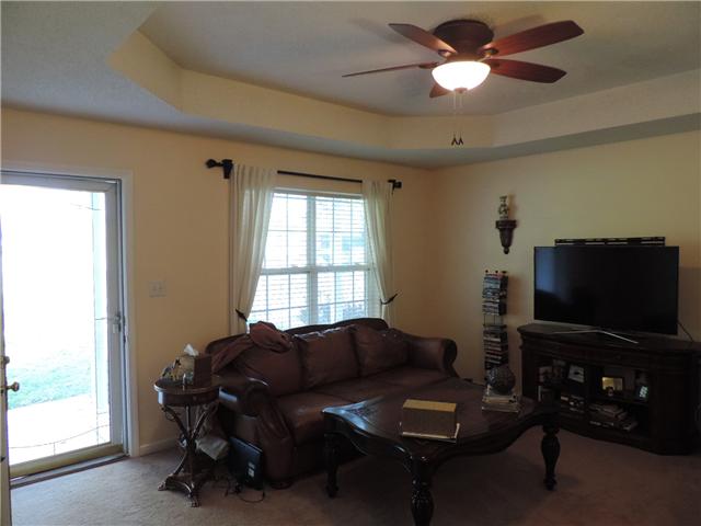 3480 Trough Springs Road Adams, TN 37010 - Photo 8 of 17 Trey ceiling, ceiling fan in living room. Glass storm door.
