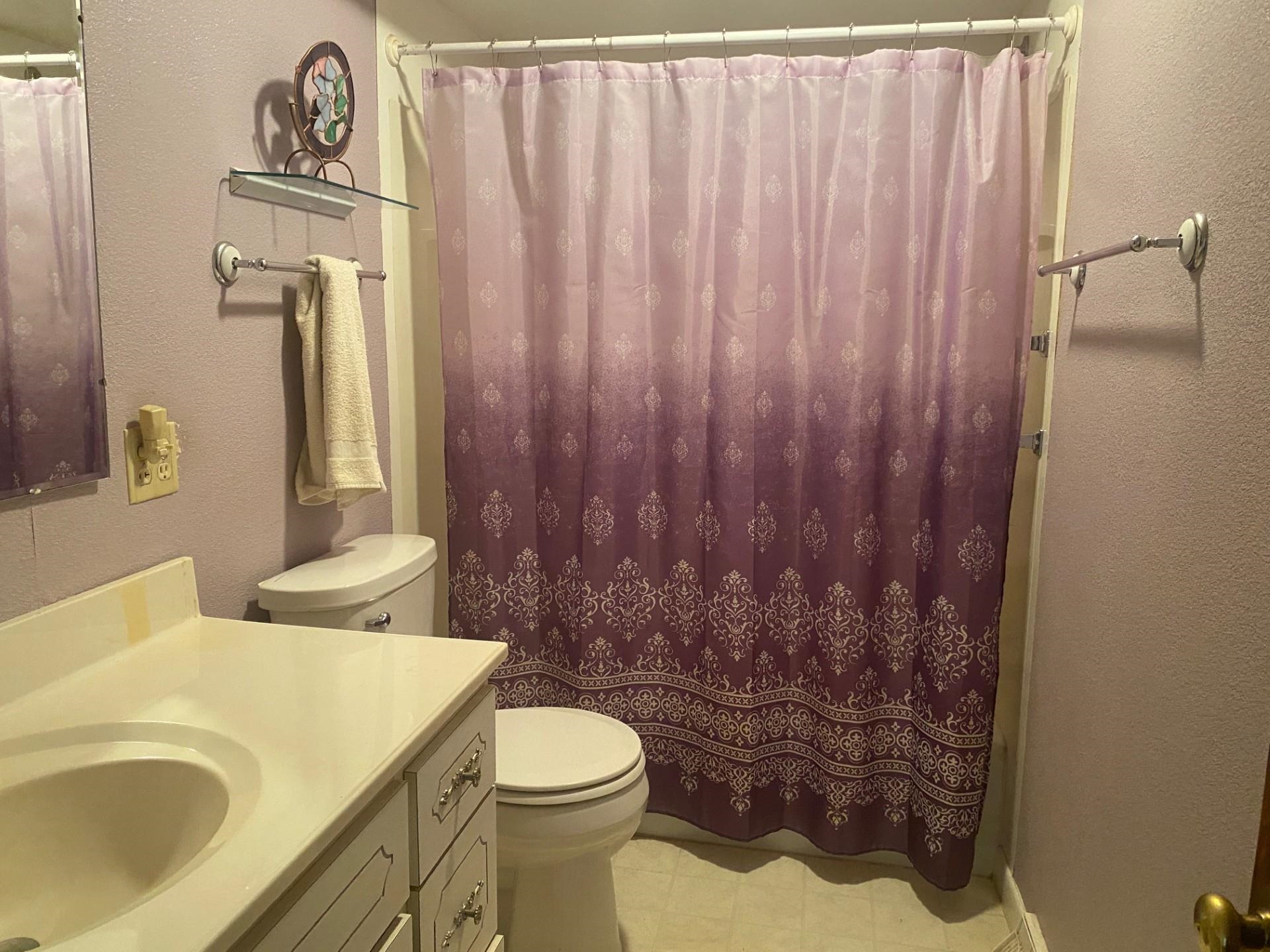 715 West Cleveland Street Spring Valley, IL 61362 - Photo 7 of 15 a bathroom with a sink a toilet and shower curtain