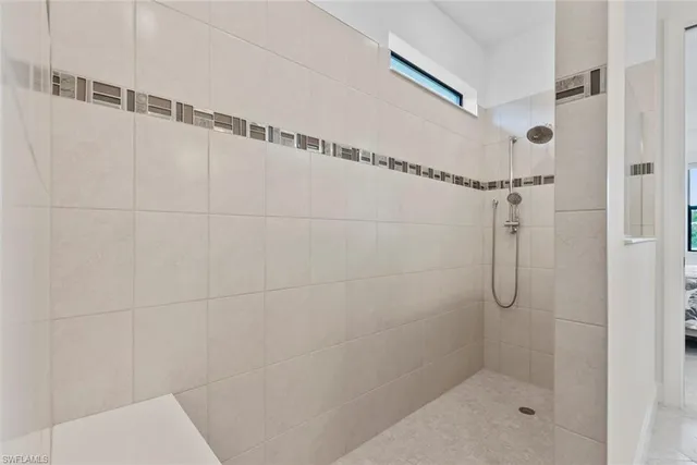 a bathroom with a shower