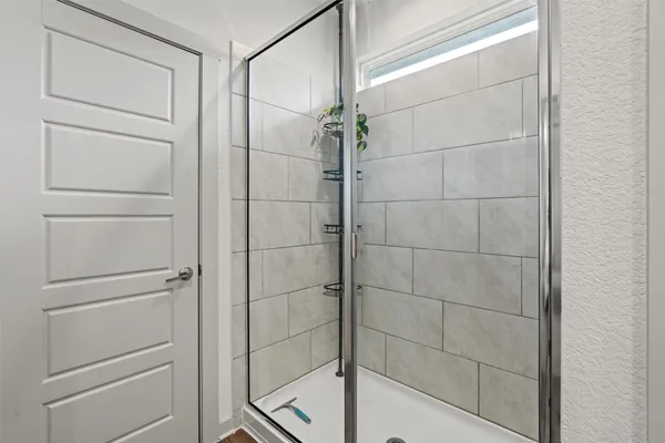 a bathroom with a shower
