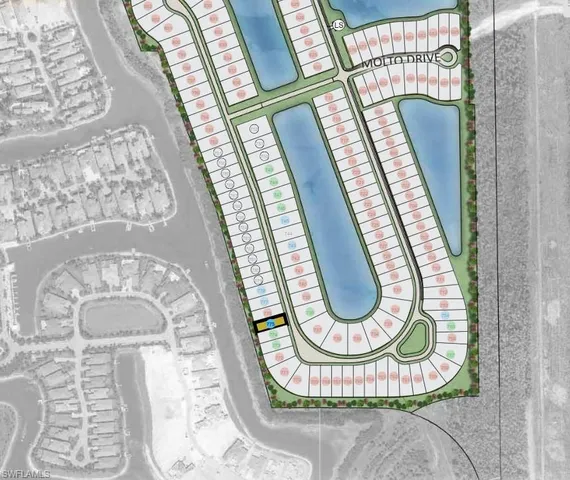 a swimming pool with outdoor seating and a potted plant