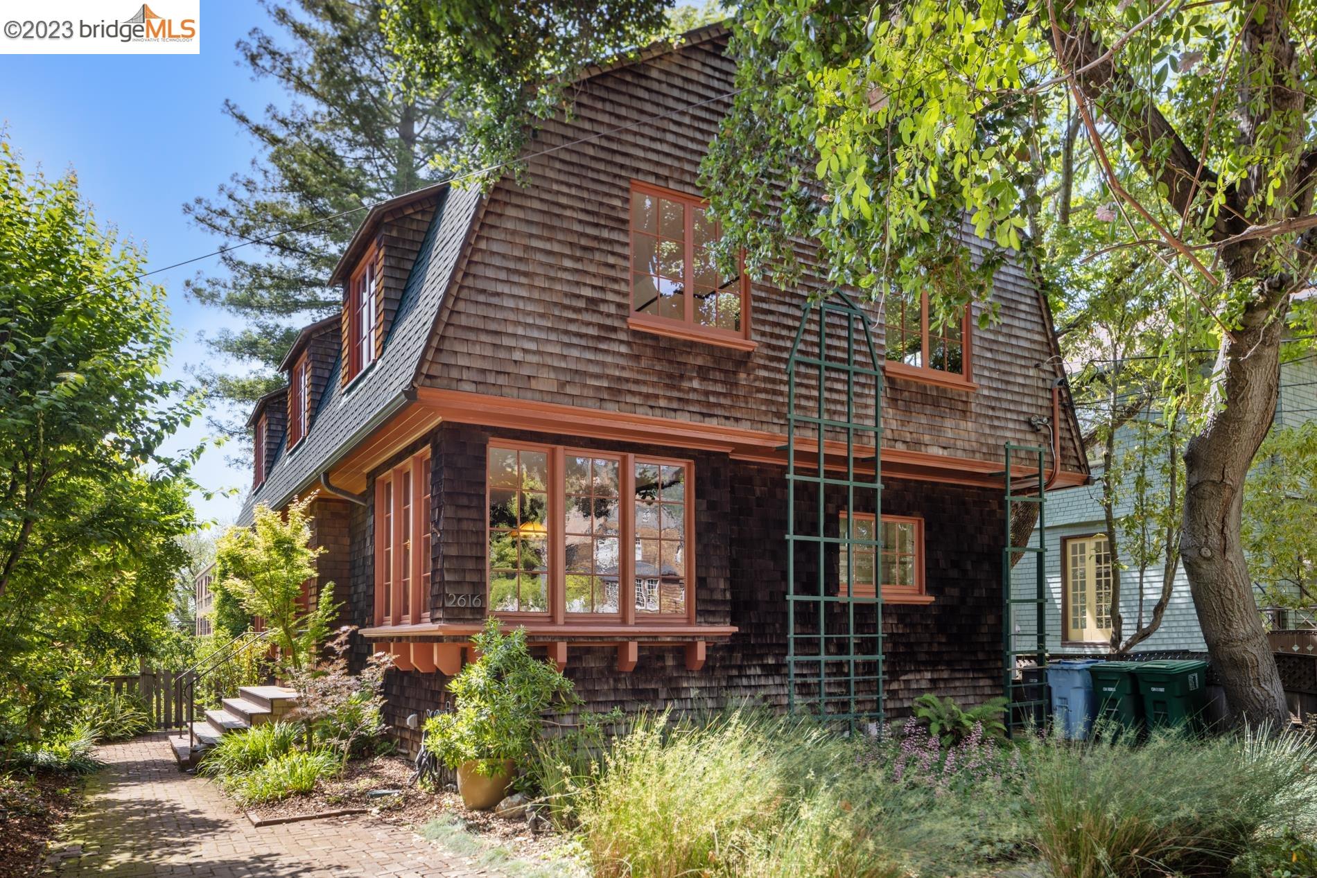 a brick building with a large windows