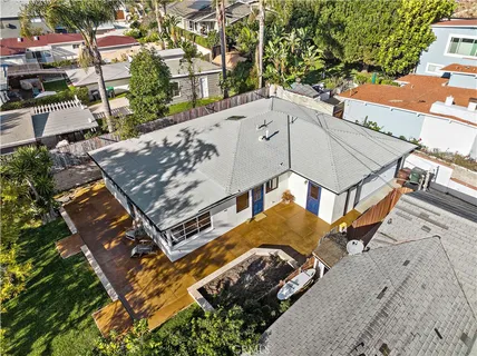 an aerial view of multiple house