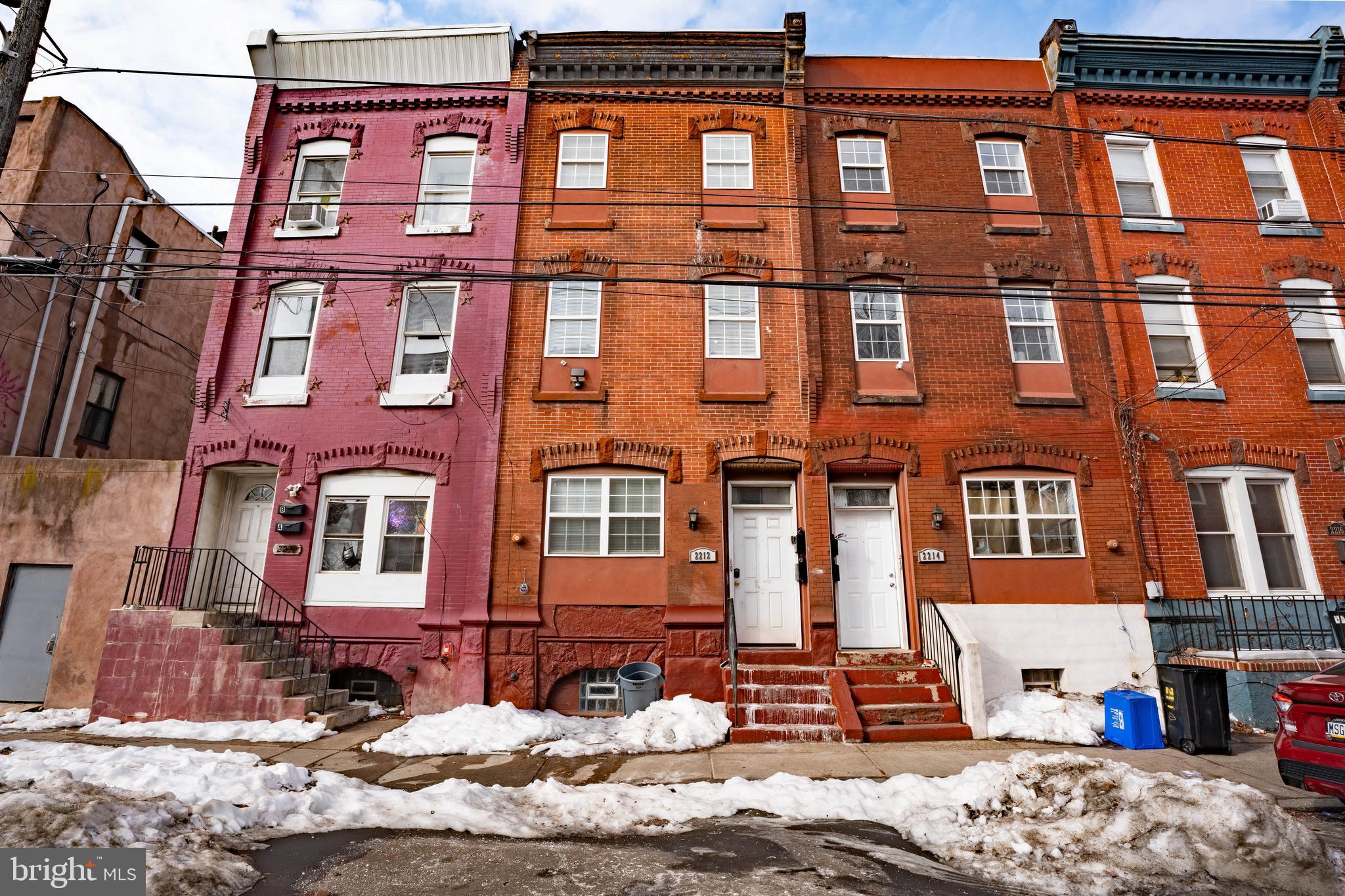 a front view of a building