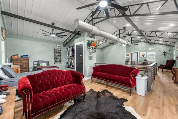 a view of a couch in a room