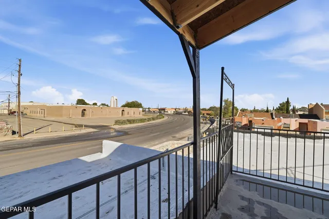 a view of city from a balcony