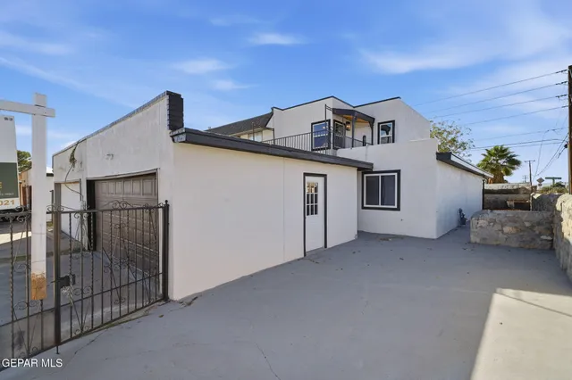 a view of a terrace with buildings