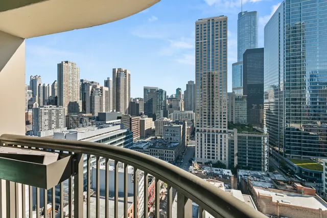 a city view from the balcony