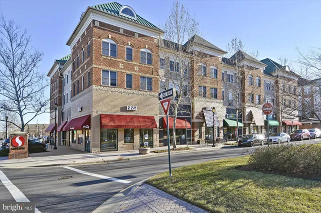 a front view of a building with street