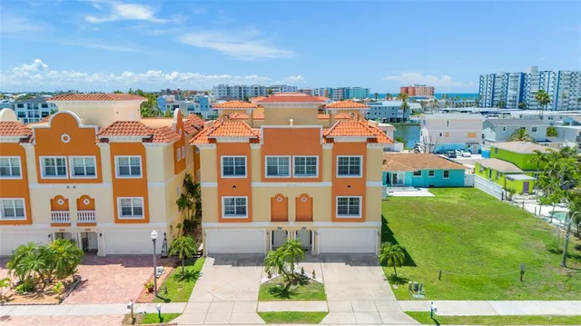 a front view of a multi story building