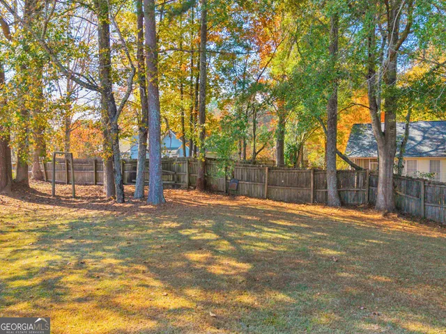 an outdoor space with seating area