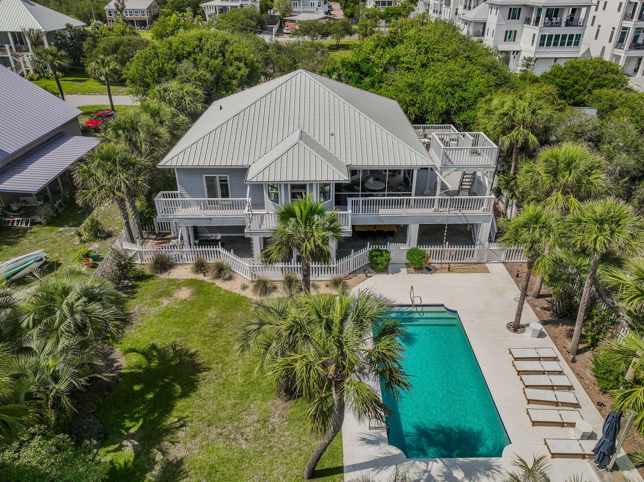 169 Pompano Street Inlet Beach, FL 32461 - Photo 86 of 91 an aerial view of a house with a yard