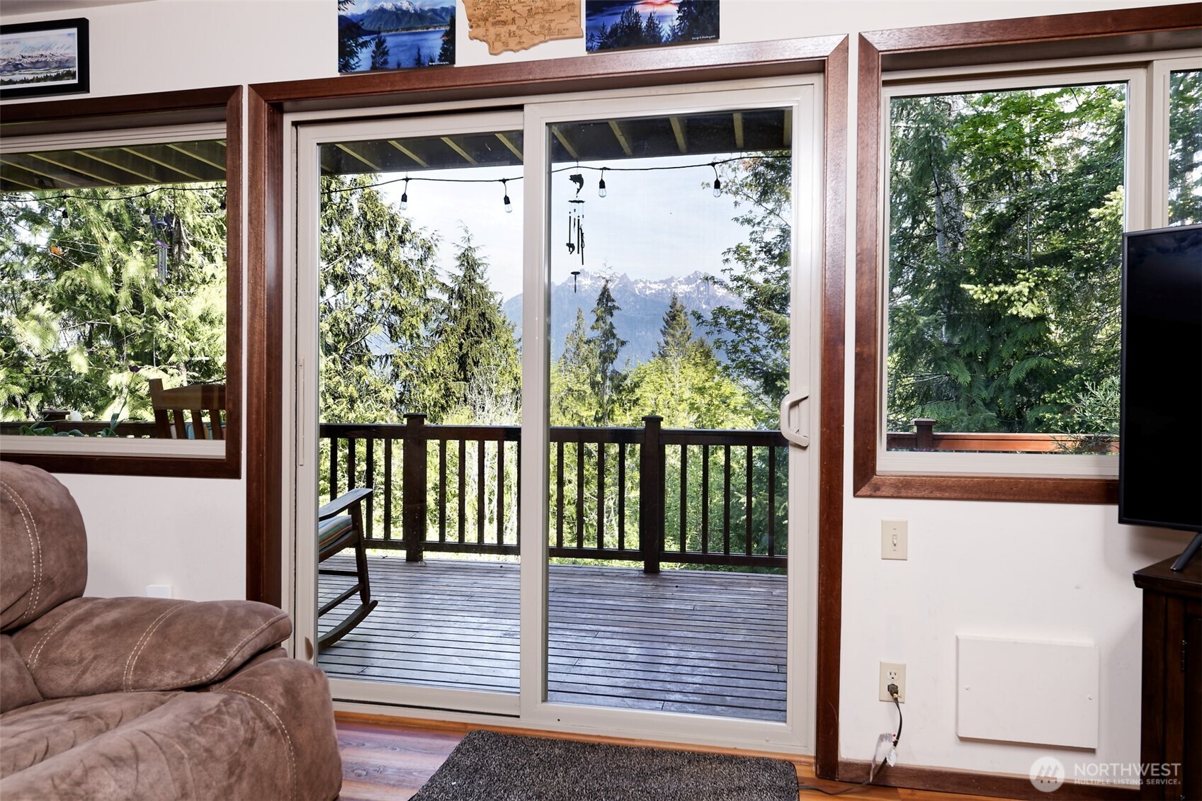 5791 North Lake Cushman Road Hoodsport, WA 98548 - Photo 10 of 39 a view of a balcony with wooden floor