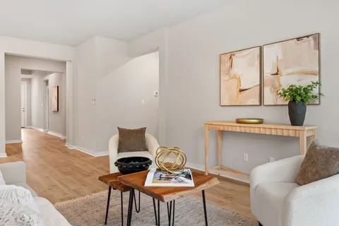 a living room with furniture