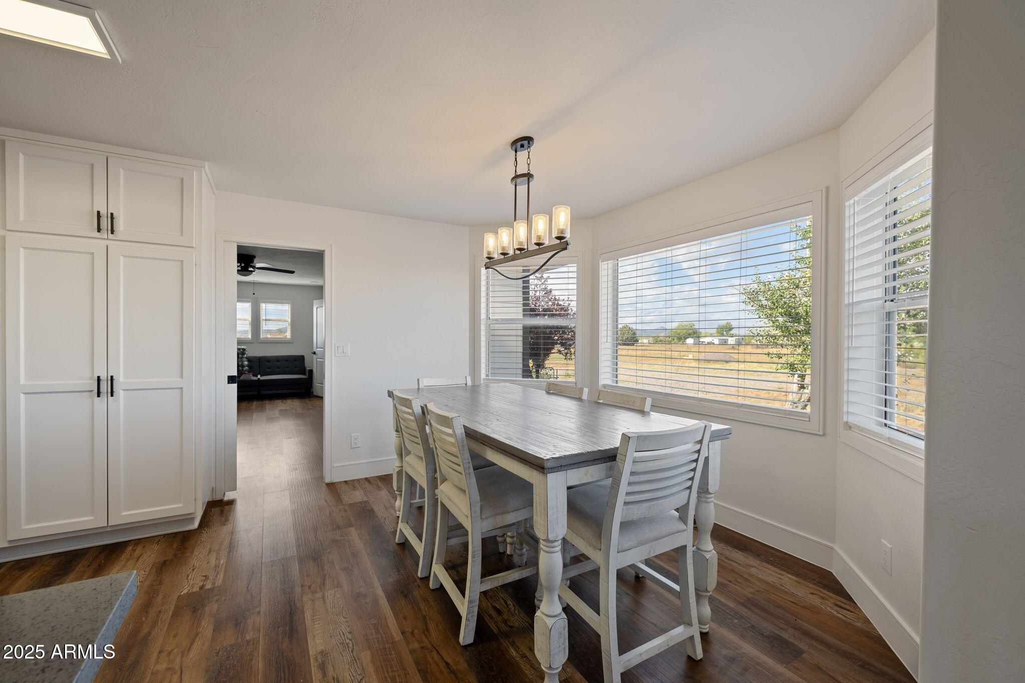 25090 North High Desert Road Paulden, AZ 86334 - Photo 16 of 54 a view of a dining room with furniture window and wooden floor