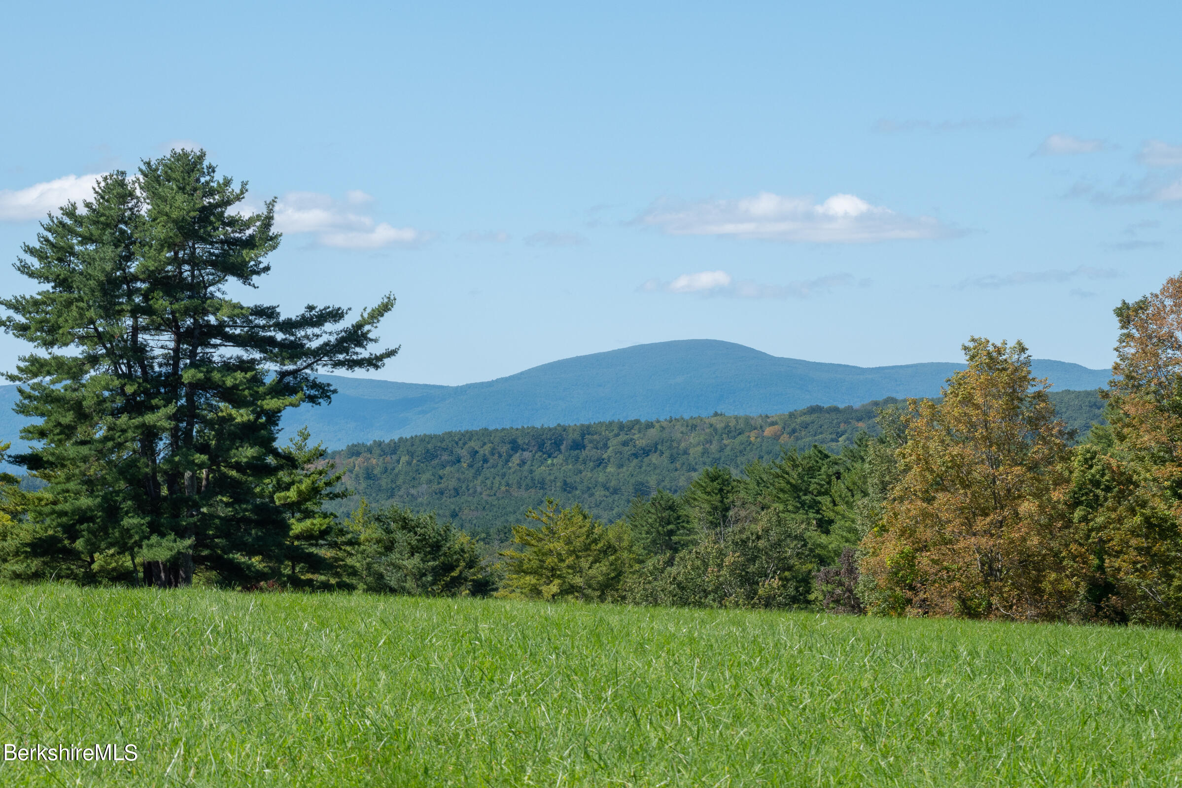 185 Keyes Hill Road New Marlborough, MA 01259 - Photo 47 of 49 a view of a lush green outdoor space with a swimming pool and valleys in the background