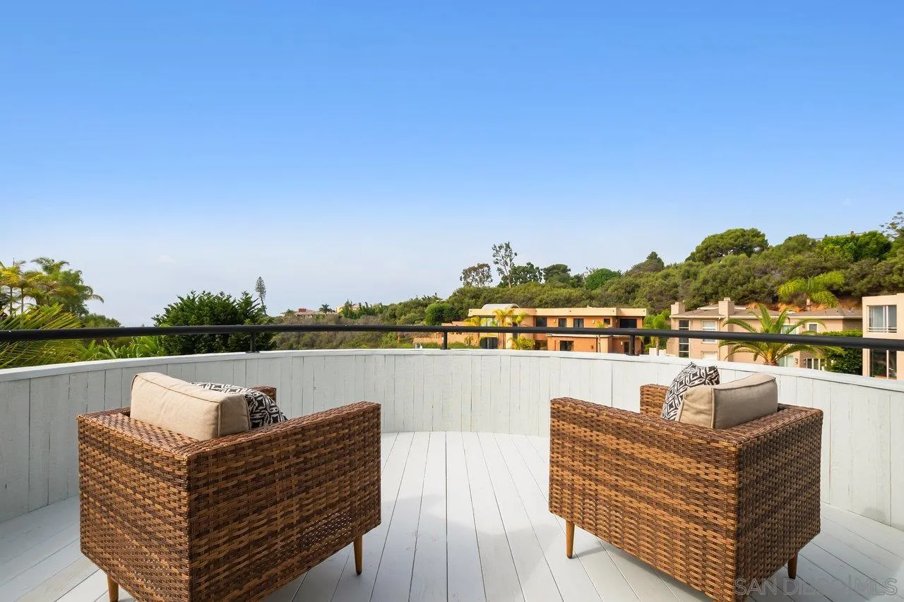 6105 Avenida Chamnez La Jolla, CA 92037 - Photo 19 of 59 a view of roof deck with outdoor seating and city view