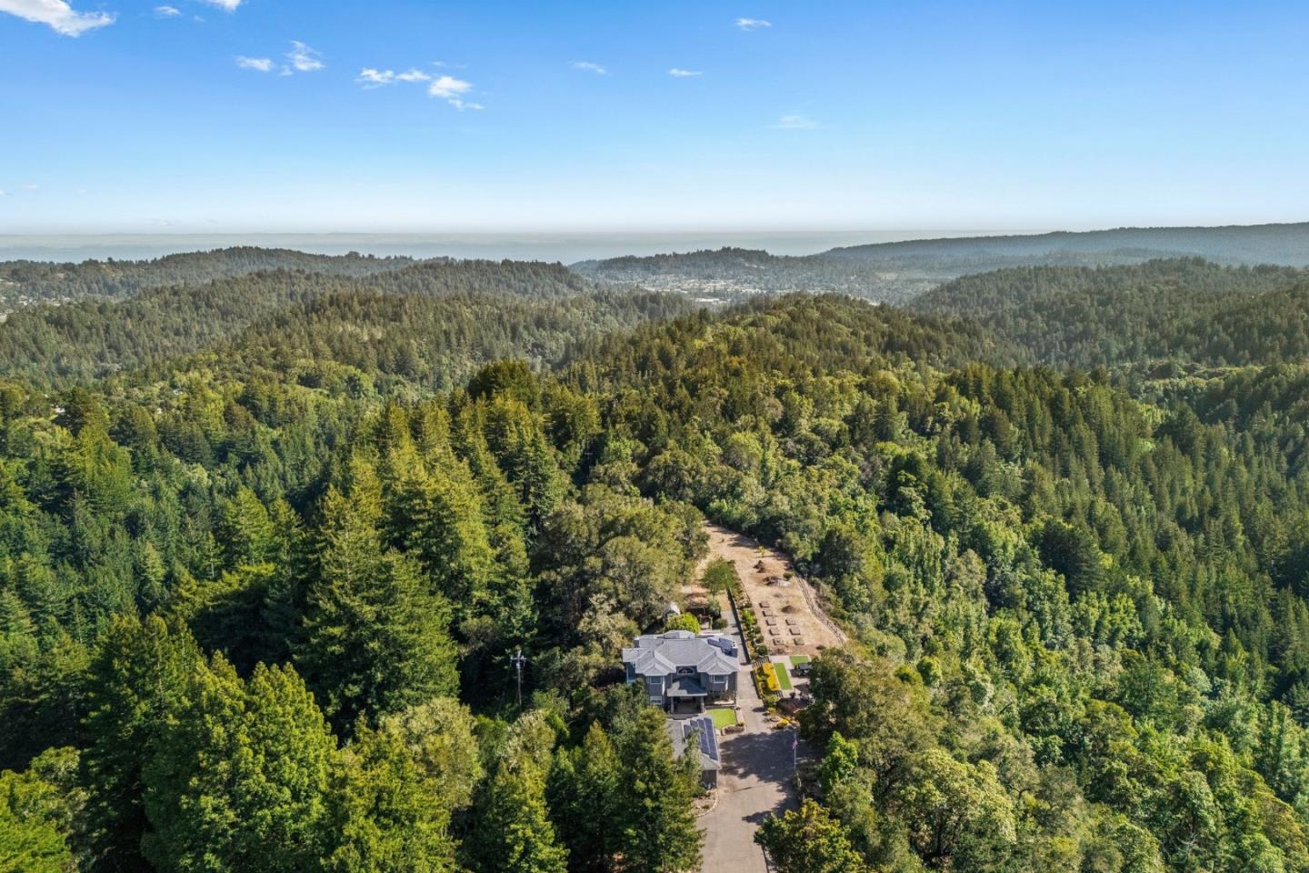 2500 Nelson Road Scotts Valley, CA 95066 - Photo 52 of 77 an aerial view of residential houses with outdoor space and trees