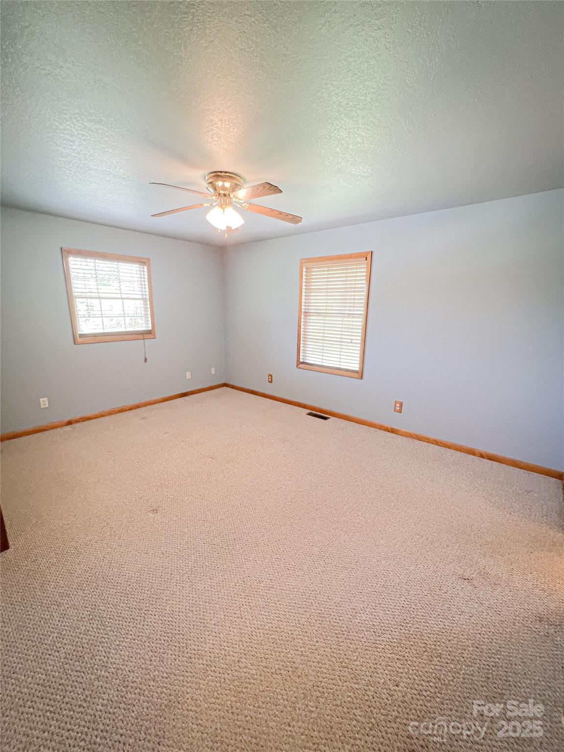 660 Halltown Road Spruce Pine, NC 28777 - Photo 22 of 33 an empty room with windows and ceiling fan view