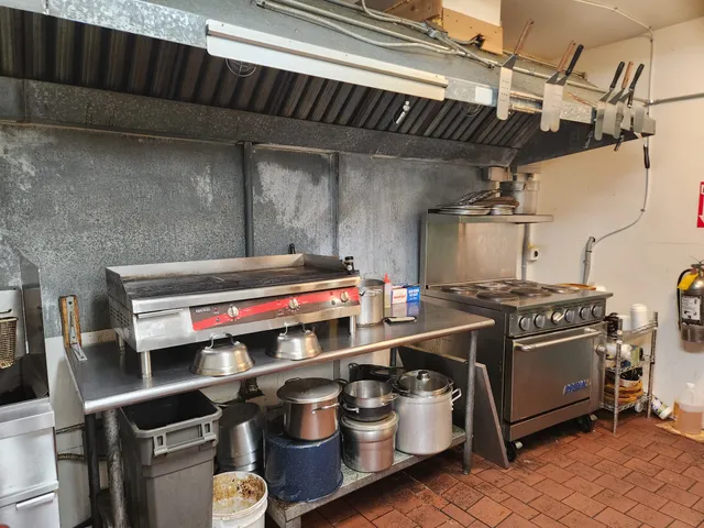 a view of a dining area with furniture