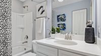 1083 Atterberg Road, Unit 4004 South Elgin, IL 60177 - Photo 13 of 18 a bathroom with a granite countertop sink a toilet and shower