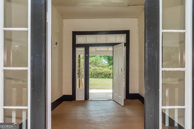 a view of a small space from a hallway