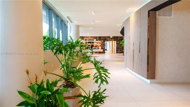 a living room filled with furniture and a potted plant
