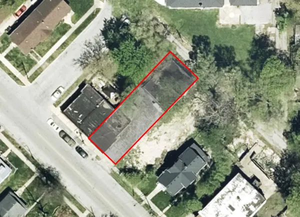 an aerial view of a house