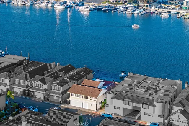 a view of a lake with a city view