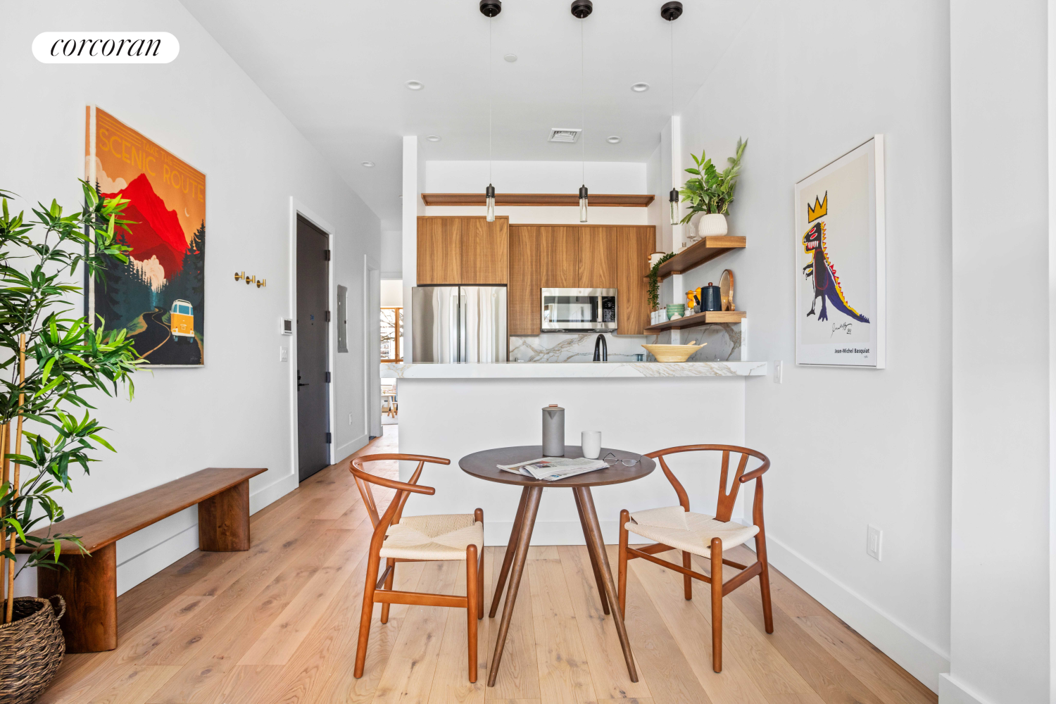 1198 Jefferson Avenue, Unit C Brooklyn, NY 11221 - Photo 13 of 24 a view of a dining room with furniture and a potted plant