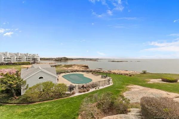 a view of a city and an ocean view
