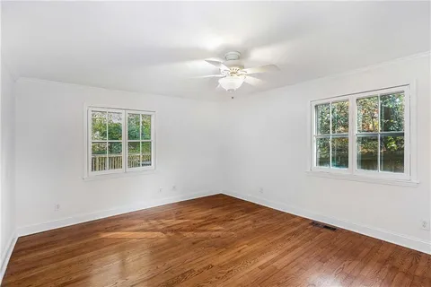 an empty room with a window