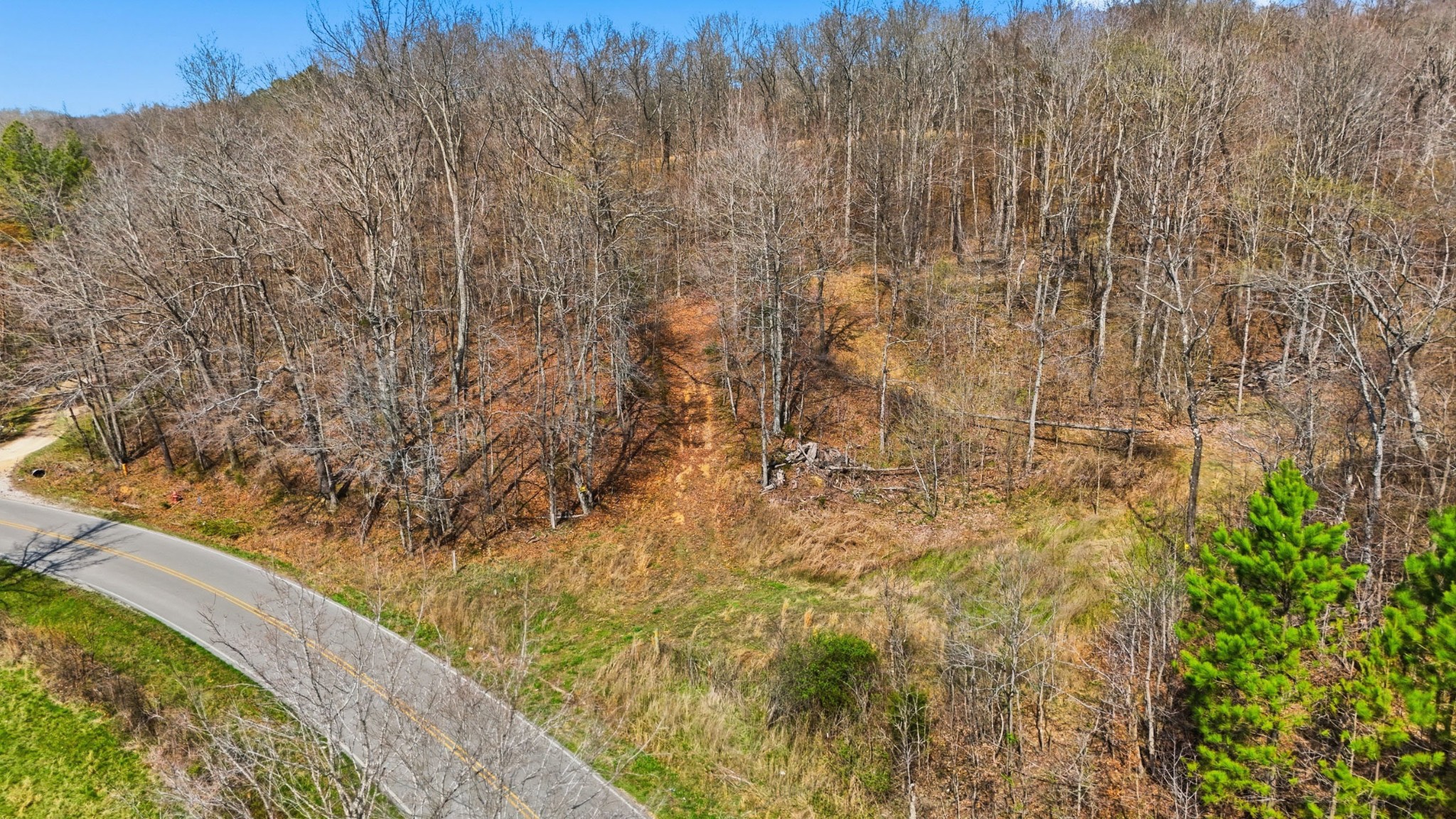 0 Herman Adams Road Cumberland City, TN 37050 - Photo 22 of 57 a view of a dry yard with wooden fence