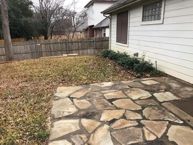 a view of a backyard