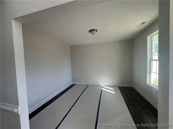 an empty room with closet