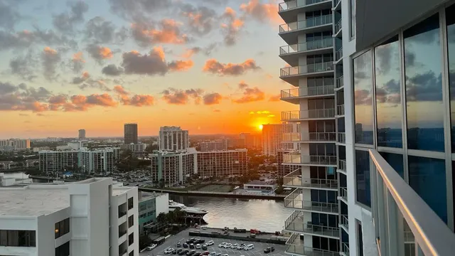 a view of city from balcony