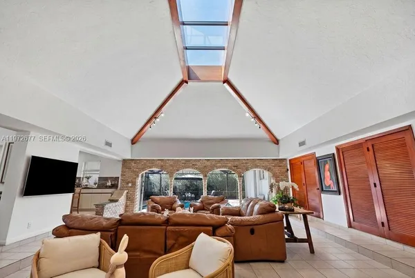 a living room with furniture