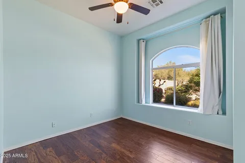 an empty room that has a window