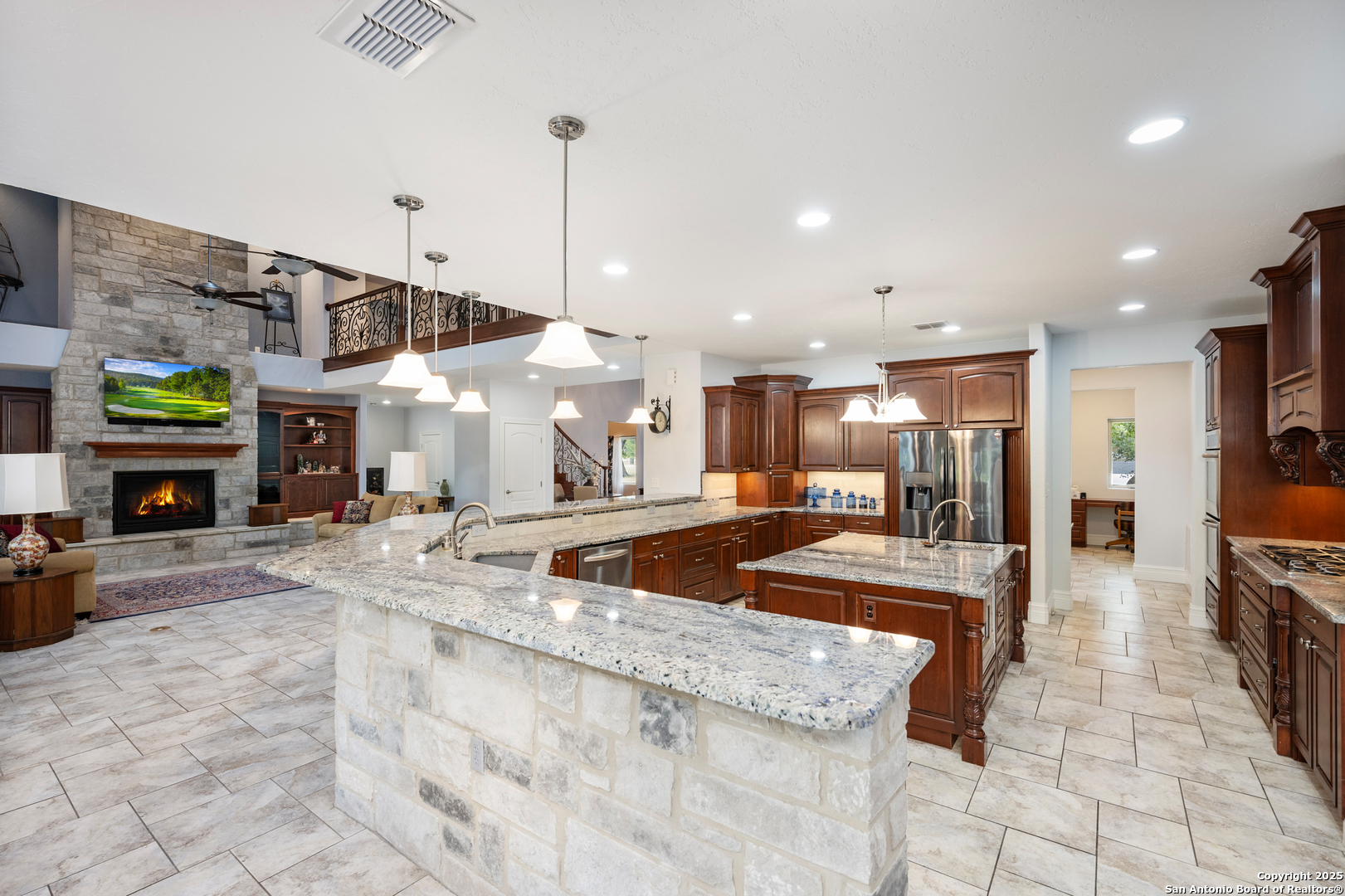 613 Saxet Trail Spring Branch, TX 78070 - Photo 7 of 41 a view of a living room and fireplace