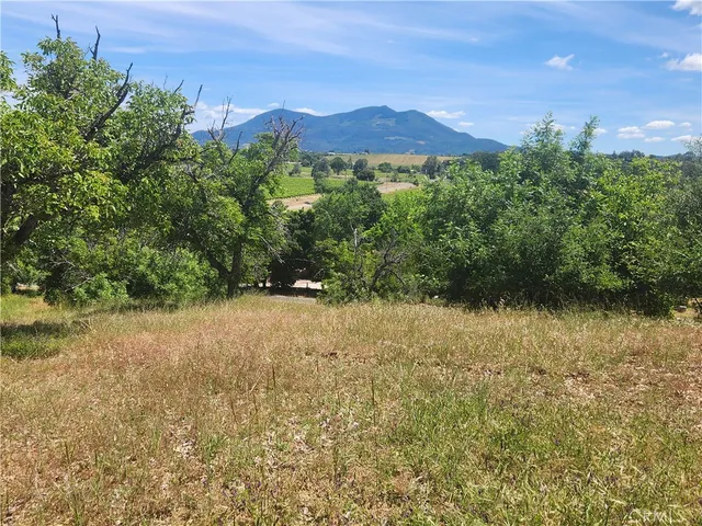 a view of a lake with a mountain in the background