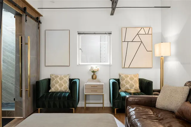 a bathroom with a shower