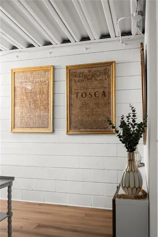 a bathroom with a bathtub and shower