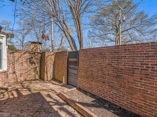 a view of a brick wall