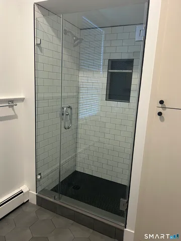 a bathroom with a shower