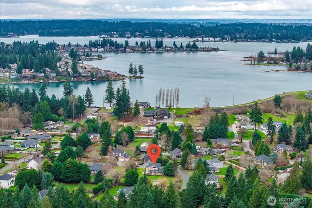 a view of a lake and a mountain view