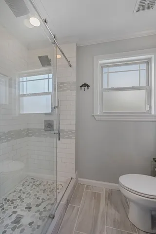 a bathroom with a toilet