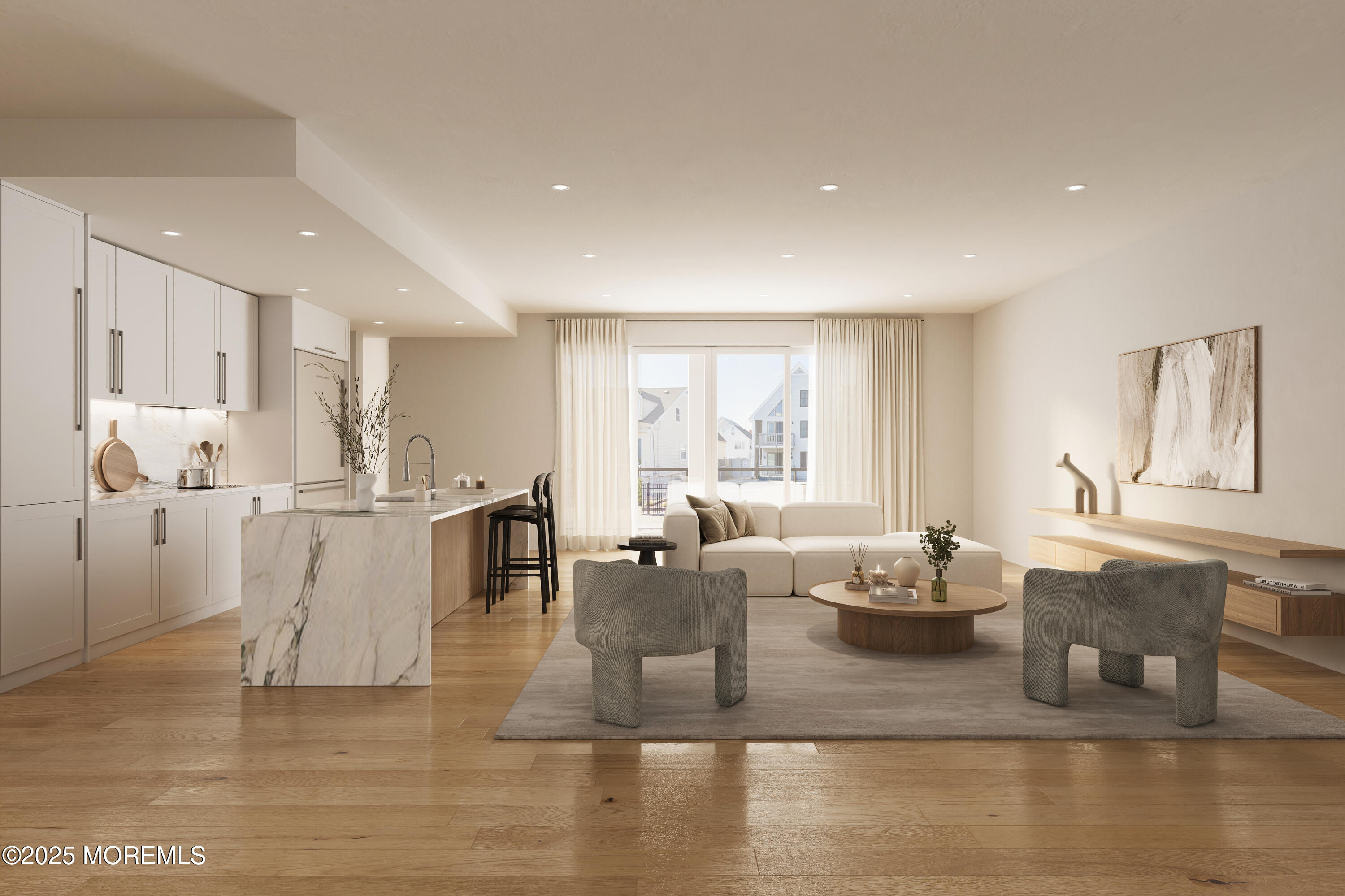 33 Hamilton Avenue, Unit 2 Seaside Heights, NJ 08751 - Photo 29 of 32 a living room with furniture large window and wooden floor