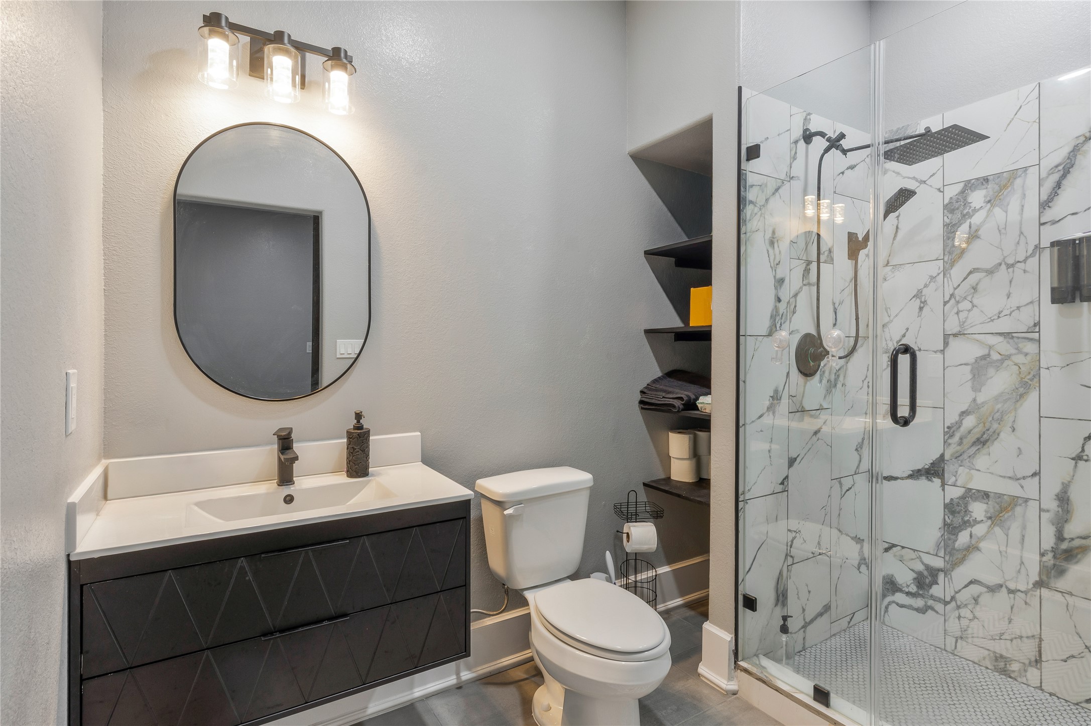 13914 Skinner Road Cypress, TX 77429 - Photo 38 of 50 Casita: Full bathroom with a spacious vanity, walk in shower, and modern finishes.